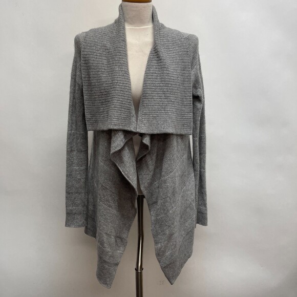 Cynthia Rowley Women's Open Front Cardigan Size Medium Gray 100% 2 Ply Cashmere - Picture 1 of 8